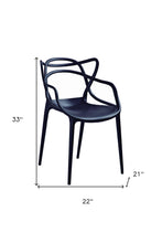 Load image into Gallery viewer, Heavy Duty Plastic Dining Arm Chairs (Set of 4) - Black
