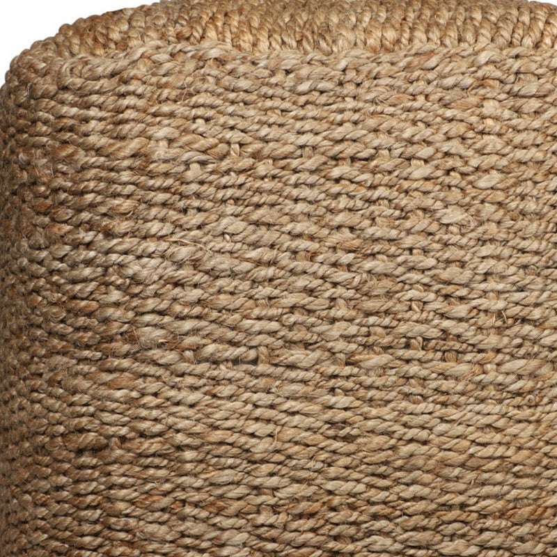 18" Jute Woven Blend Cube Pouf Ottoman - Natural