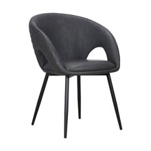 Load image into Gallery viewer, Upholstered Faux Leather Dining Arm Chairs (Set of 2) - Dark Gray
