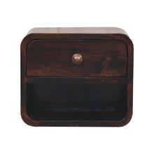 Load image into Gallery viewer, 12" Modern Wood Square One Drawer Floating Nightstand - Brown
