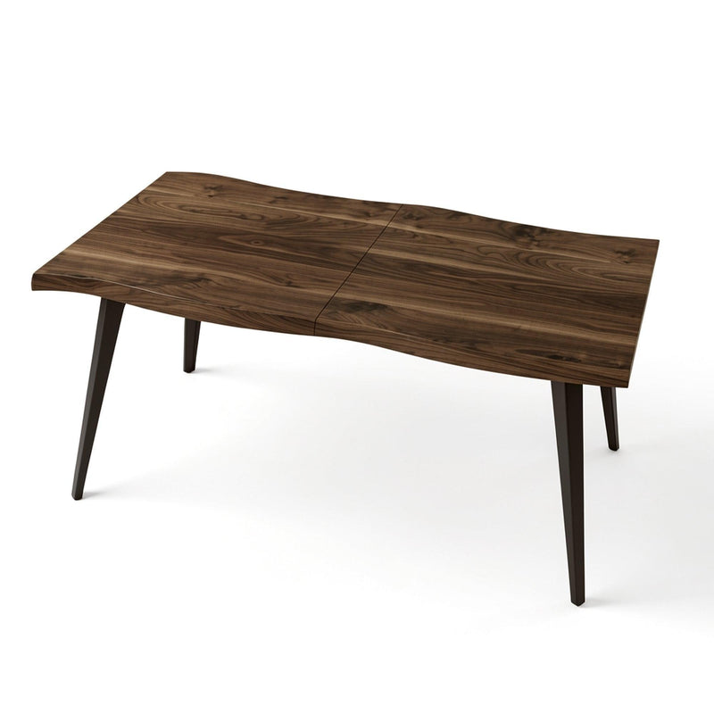 Wood And Iron Dining Table - Walnut