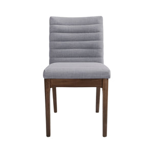 Mid Century Modern Dining Chair (Set of 2) With Channel Stitching - Dark Gray