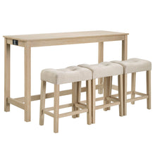 Load image into Gallery viewer, 4 Piece Bar Table Set With Power Outlet
