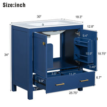 Load image into Gallery viewer, Bathroom Vanity With Single Sink, Combo Cabinet Undermount Sink, Bathroom Storage Cabinet With Two Doors And A Drawer, Soft Closing, Multifunctional Storage, Solid Wood Frame
