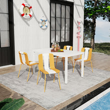 Load image into Gallery viewer, 4 Piece Set Of Modern Striped Color- Blocking Single Chairs With Long Table
