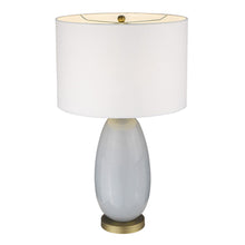 Load image into Gallery viewer, Glass Table Lamp With White Drum Shade - Light Gray
