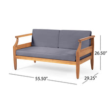 Load image into Gallery viewer, Aston - 2 Piece Wood Outdoor Patio Conversation Seating Set With Cushions
