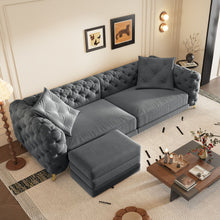 Load image into Gallery viewer, 3 In 1 Convertible Sleeper, Deep Seat Pull Out Sofa Bed, Button Tufted
