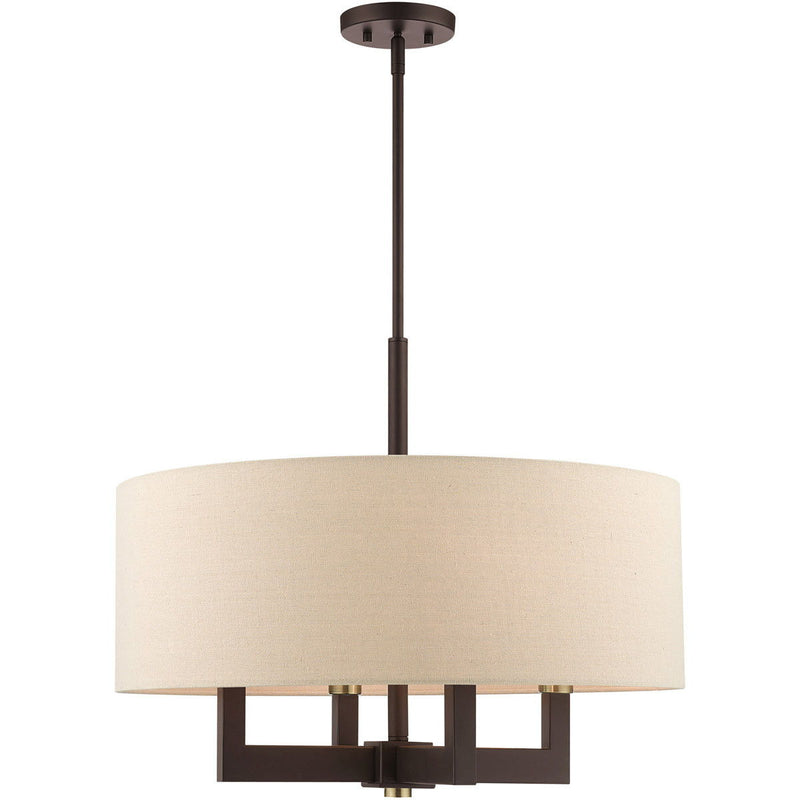 22'' 4 Light Dimmable Chandelier With Shades - Bronze