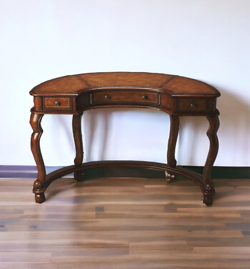 48" Solid Manufactured Wood Kidney Writing Desk - Brown
