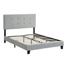 Load image into Gallery viewer, Queen Size Upholstered Platform Bed Frame With Pull Point Tufted Headboard, Strong Slat Support, Mattress Foundation, No Box Spring Needed - Gray
