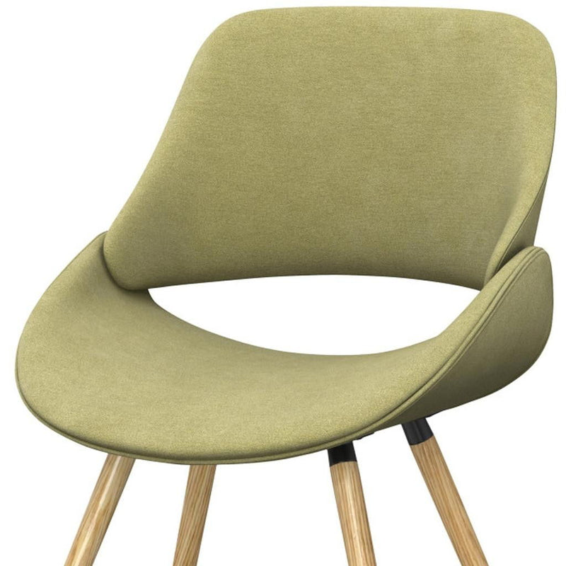 Wood Dining Parsons Chair - Neon Green / Brown