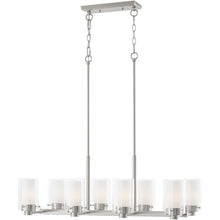 Load image into Gallery viewer, 12" Eight Light Dimmable Chandelier With Shades - Nickel
