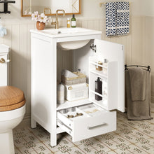 Load image into Gallery viewer, Bathroom Vanity With Ceramic Sink, Soft Close Drawers, Door Organizer, Divider Drawer, Adjustable Foot Pads
