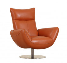 Load image into Gallery viewer, Contemporary Leather Lounge Chair - Orange
