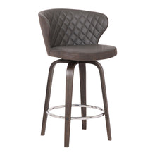 Load image into Gallery viewer, 36" Faux Leather Swivel Low Back Counter Height Bar Chair - Brown
