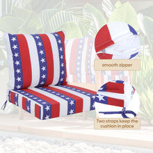Load image into Gallery viewer, 24X24 Inch Outdoor Deep Seat Cushion Set Waterproof Fade Resistant Patio Furniture Cushions With Removable Covers, Adjustable Straps &amp; Handles (Set of 2) - Red
