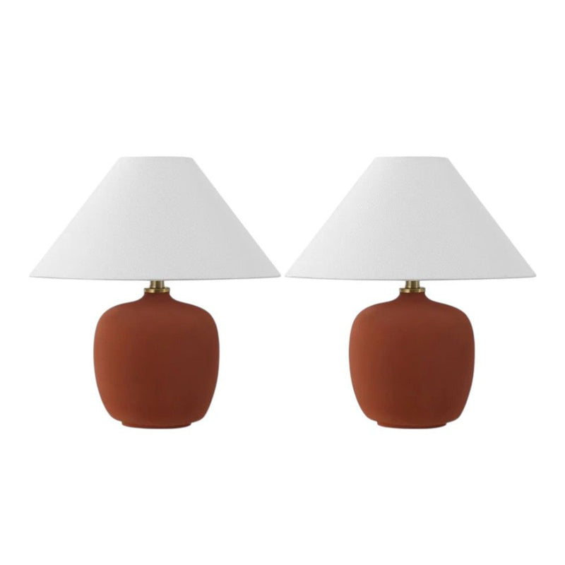 Novelty Table Lamps With Empire Shades (Set of 2) - Red