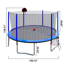 Load image into Gallery viewer, 16Ft Trampoline With Basketball Hoop Pump And Ladder (Inner Safety Enclosure) With Soccer Goal
