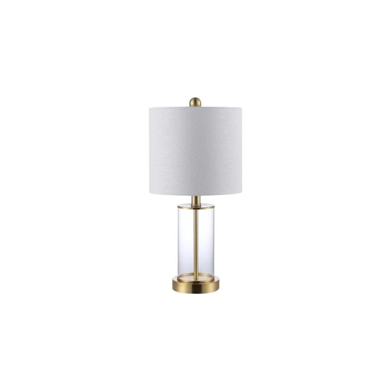 USB Table Lamps With Drum Shades (Set of 2) - Brass