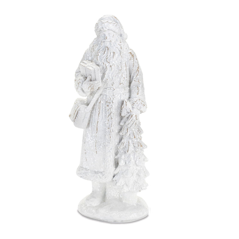 Poly Christmas Santa Figurine (Set of 2) - White