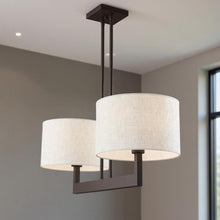 Load image into Gallery viewer, 22" Two Light Dimmable Chandelier With Shades - Bronze
