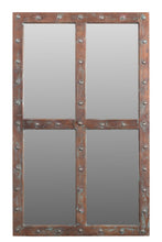 Load image into Gallery viewer, 60" Rustic Solid Window Pane Framed Accent Mirror - Brown
