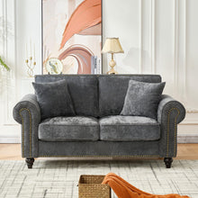 Load image into Gallery viewer, 2 Seater Sofa With Rolled Arms, Tufted Upholstered Couch
