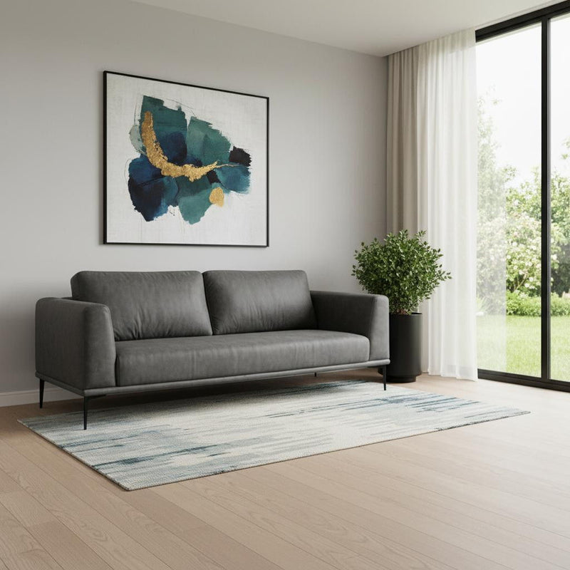 Modern Loveseat With Removable Cushions - Dark Gray