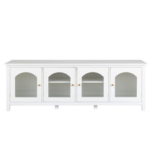 Load image into Gallery viewer, StylishTVcabinet Entertainment CenterTV Stand, TVconsoletable, Media Console, Solidwood Frame, Changhong Glass Door, Metal Handle

