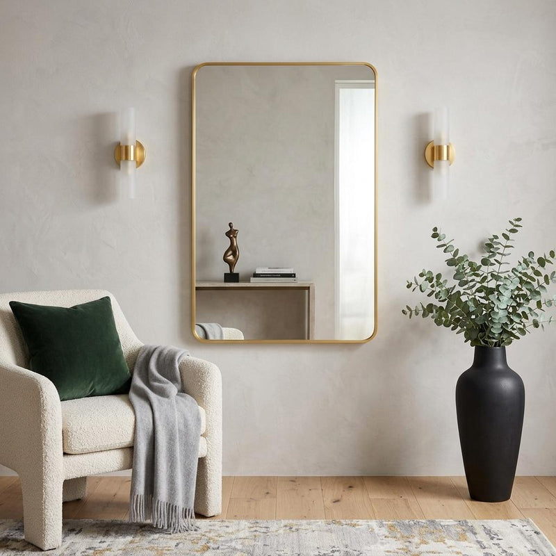 Aluminum Framed Bathroom Vanity Mirror (756097) - Gold