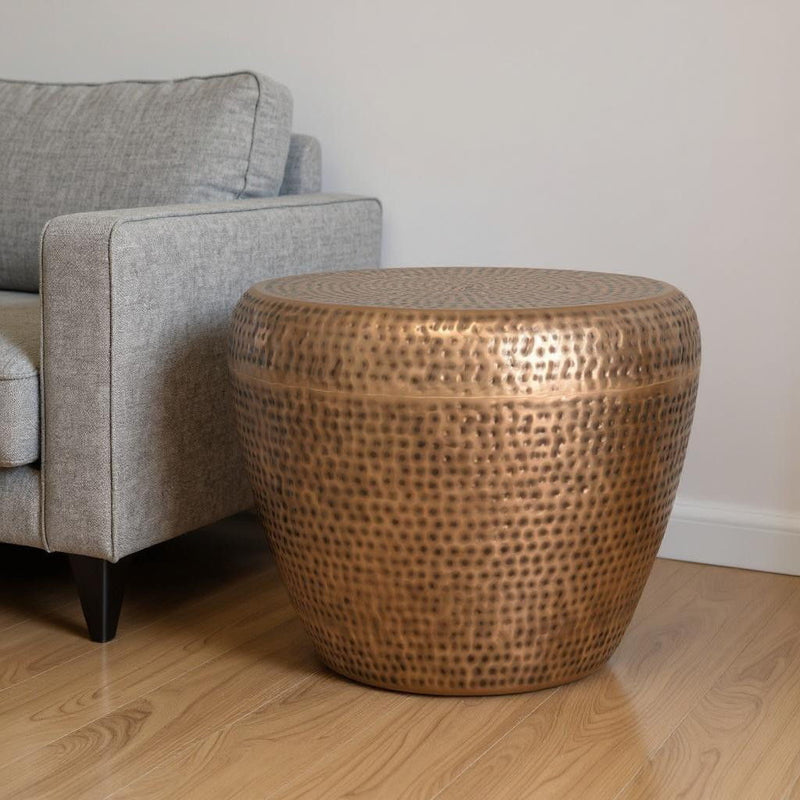 18" Metal Round End Table - Copper