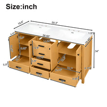 Load image into Gallery viewer, Bathroom Vanity With Double Sink, Soft Close Doors &amp; Drawers Handles - Wood

