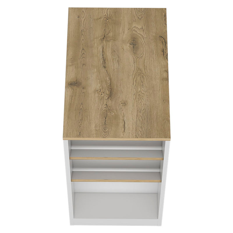 36" Wood Kitchen Island With Storage - White