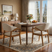 Load image into Gallery viewer, Indoor Upholstered Dining Armchair (Set of 2) - Beige / Teak
