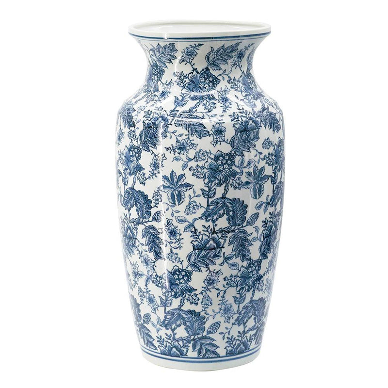 Chinoiserie Porcelain Urn Table Vase - Blue / White