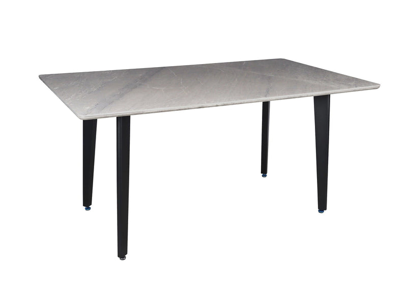 63" Stone And Metal Dining Table - Gray