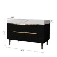 Load image into Gallery viewer, Bathroom Vanity With Undermount Sink, 4 Drawers Storage, Free Standing / Wall Mounted - Black / White
