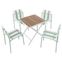 Load image into Gallery viewer, 4 Piece Set Of Modern Color Block Designed Single Chairs With Folding Square Table
