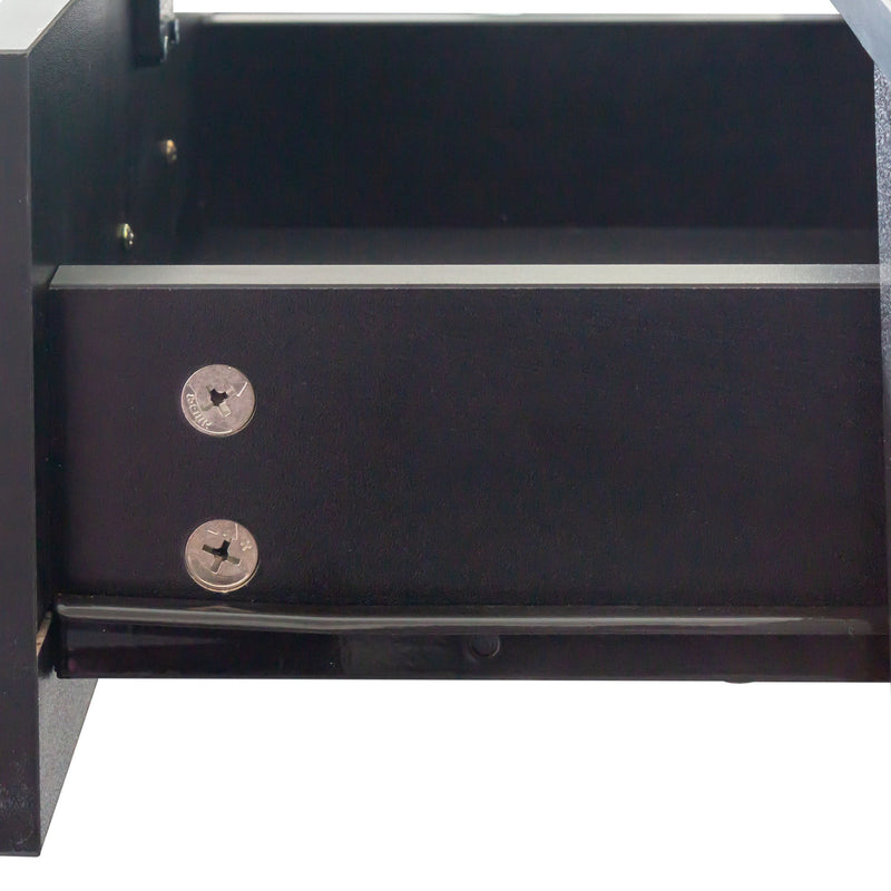 Wood Mirrored Two Drawer Vanity Table - Black