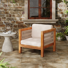 Load image into Gallery viewer, Outdoor Club Chair &amp; Rope Arm And Cushions

