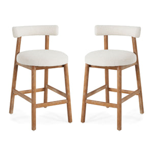 Counter Stool For Kitchen, Dining & Cafe (Set of 2) - Natural / Beige