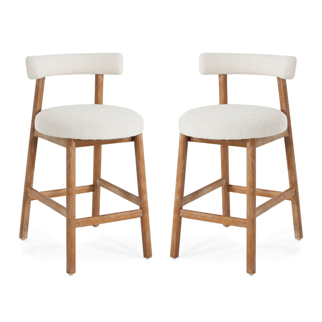 Counter Stool For Kitchen, Dining & Cafe (Set of 2) - Natural / Beige