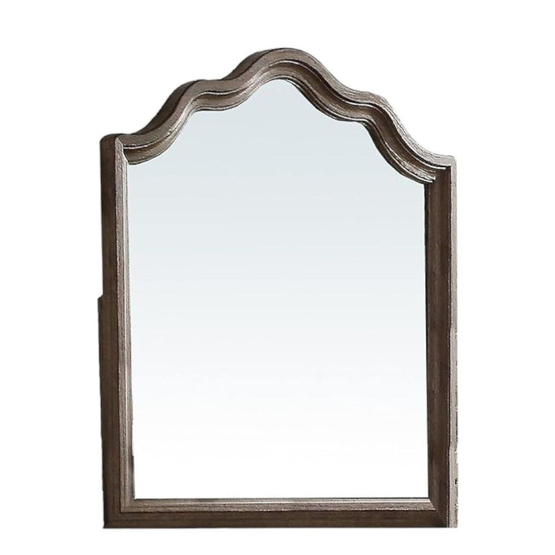 Distressed Finish Beveled Wall Mirror - Gray