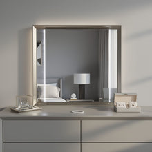 Load image into Gallery viewer, Wood Lighted Dresser Mount Framed Mirror - White / Silver
