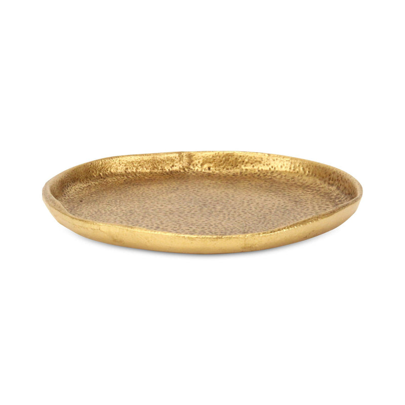 8" Cast Iron Handmade Round Trinket Tray - Gold