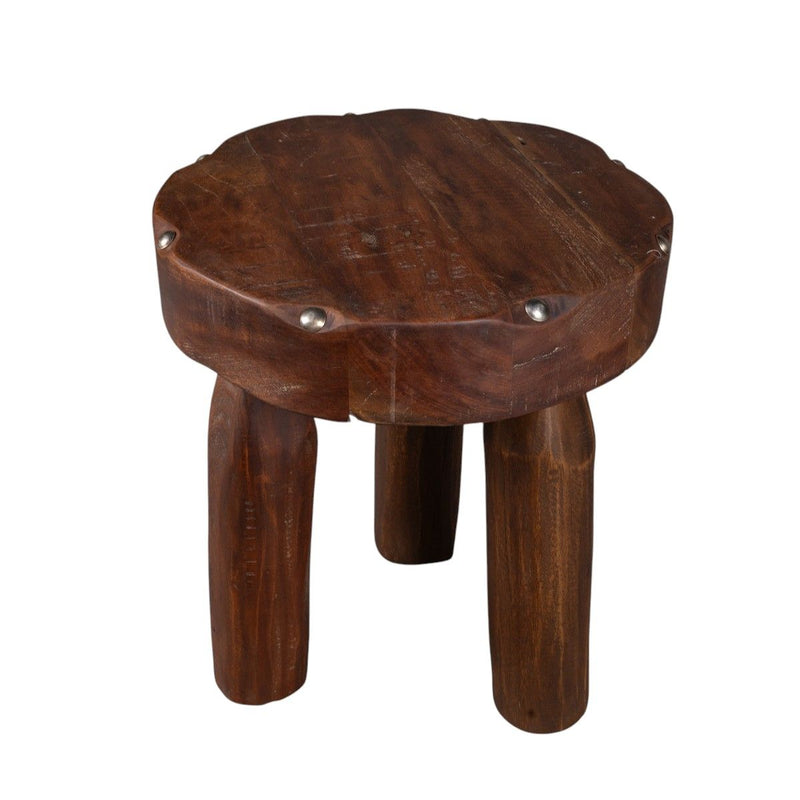 19" Solid Wood Round End Table - Brown