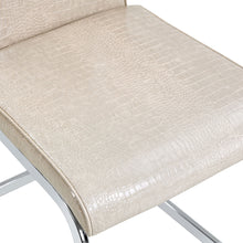 Load image into Gallery viewer, Faux Leather Metal Dining Side Chairs (Set of 4) - Beige / Silver
