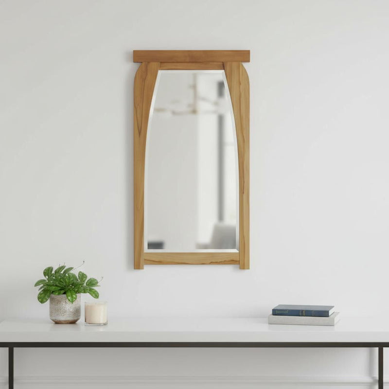 35" Abstract Framed Accent Mirror - Brown