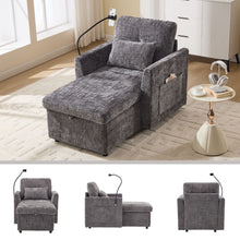 Load image into Gallery viewer, Multifunctional Chenille Recliner Sofa With Storage And Phone Bracket
